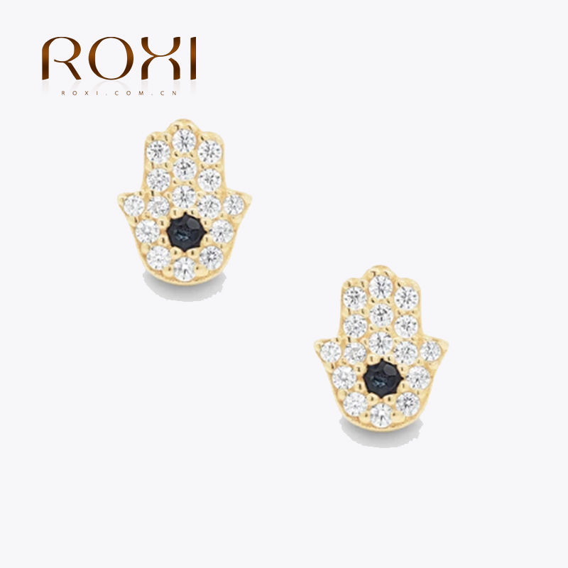 Vintage Things Collection - ROXI Luxus-Augen-Ohrstecker aus 925er-Sterlingsilber, Piercing-Auge, parallele