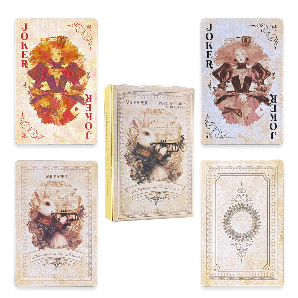 Vintage Collectible Playing Cards - 55-teiliges Alice im Wunderland Spielkarten-Set Luxuriöses
