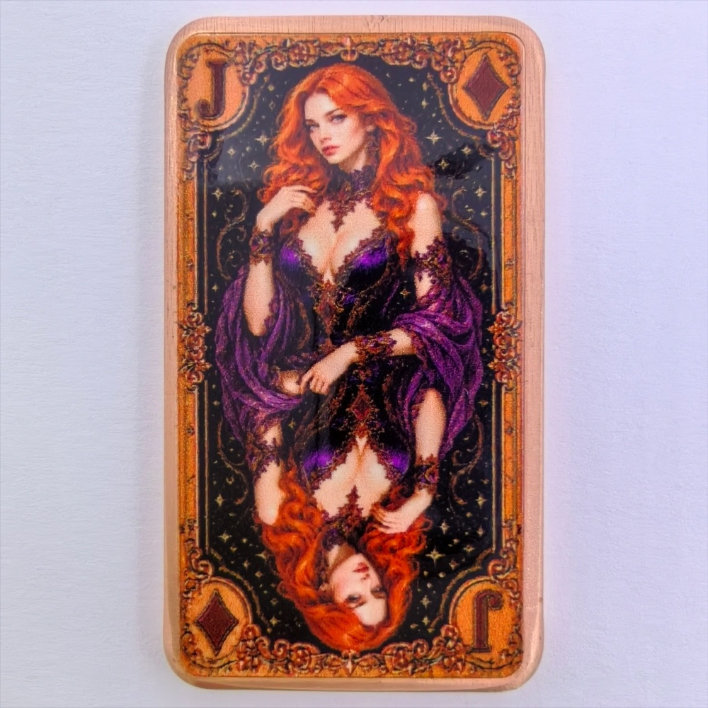 Vintage Collectible Playing Cards - 1oz .999 Feinkupferbarren Poker-Spielkarte Jack Diamond
