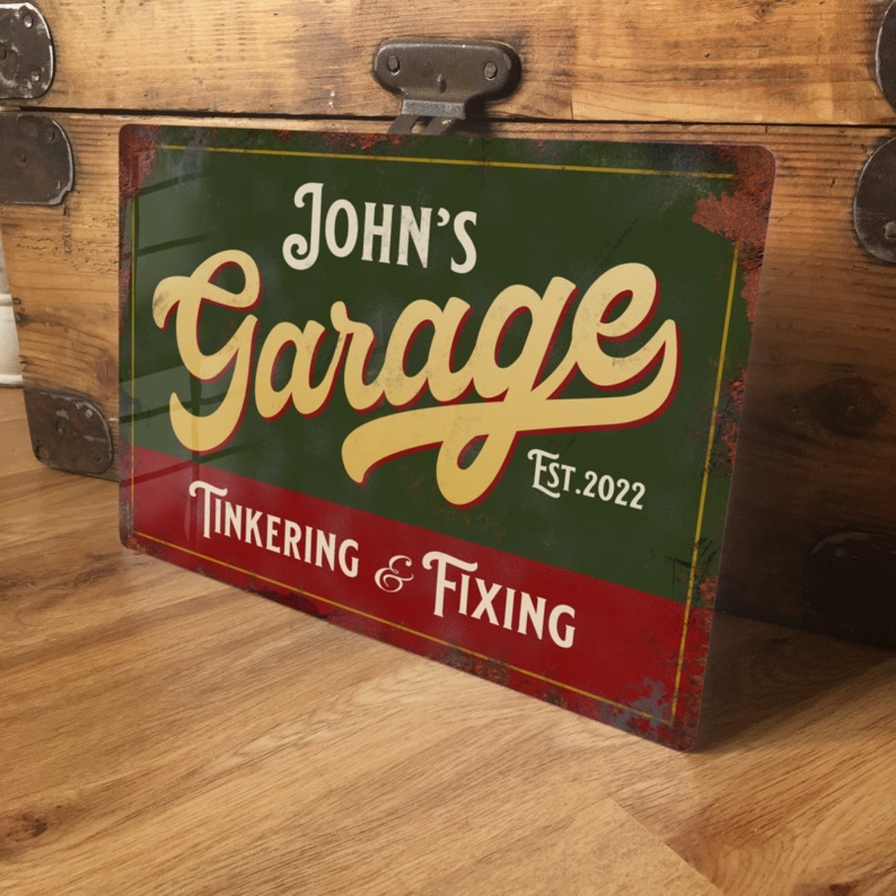 Vintage Collectible Signs - Individuell personalisiertes Garagen-Metallschild – wasserdichte Werkstattdekoration