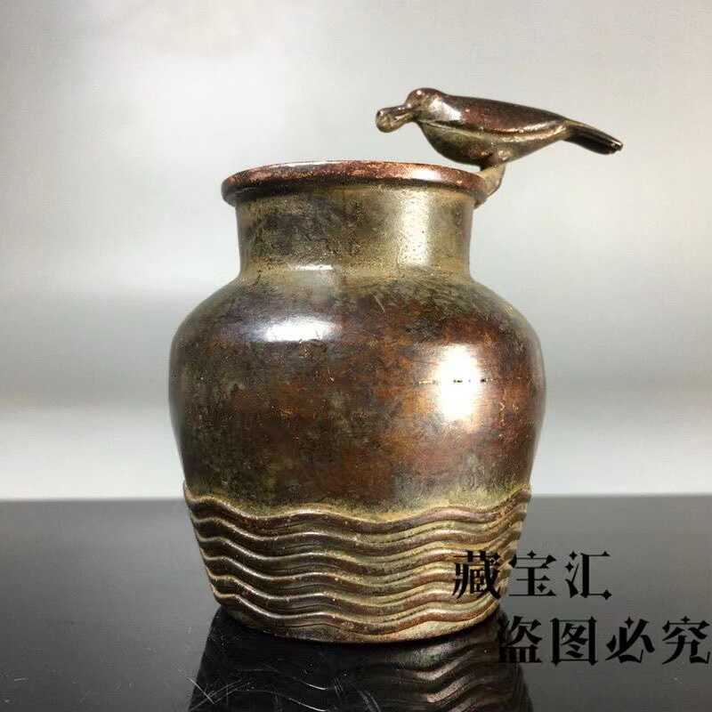 Vintage Collectible Bottles - Vintage-Kollektion: Bronze-Krähen-Trinkflasche, Kleine Vogelkaraffe, Kreative Tischdekoration,