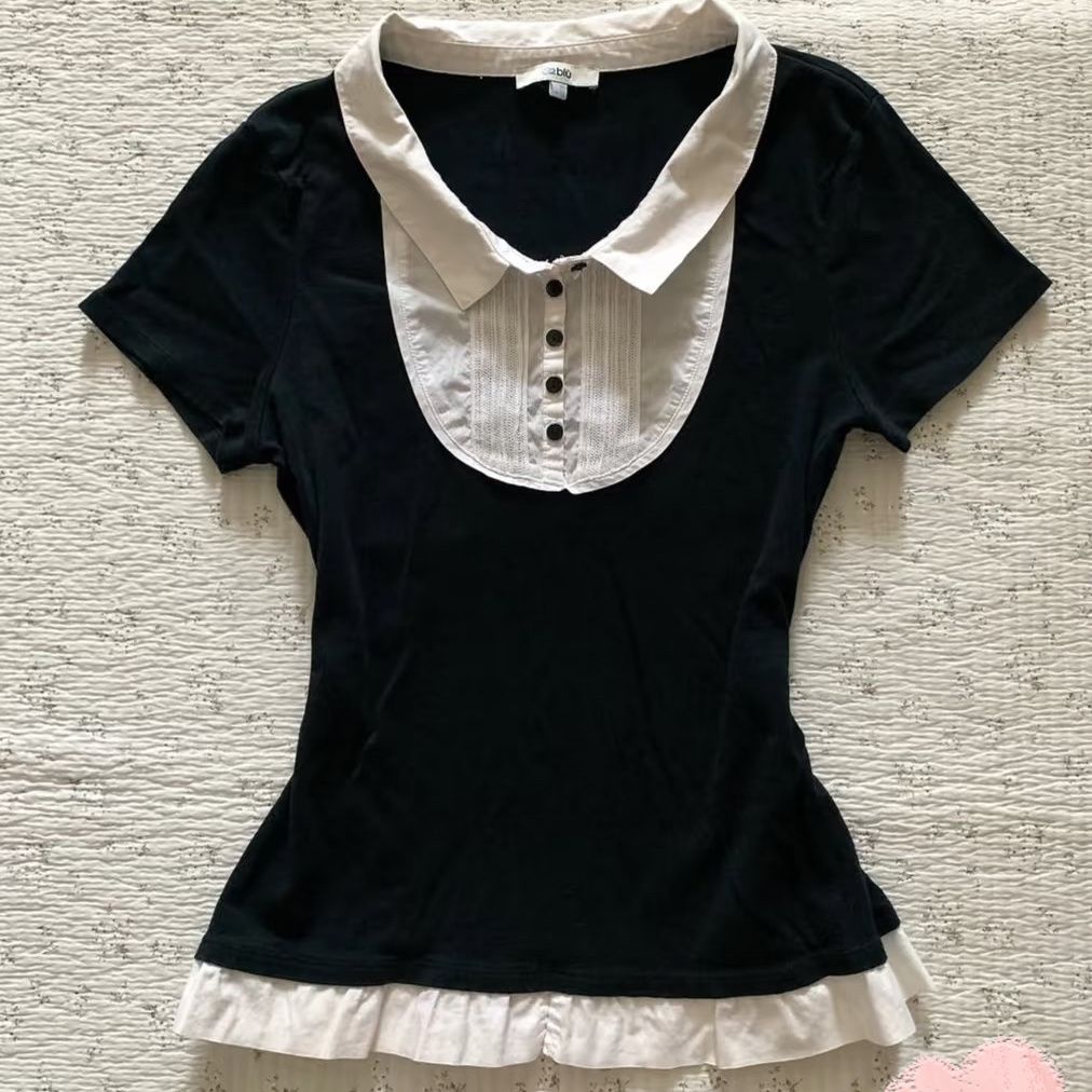 Y2k Süße SlimTshirt Goth Gefäl – Vintage Collectible Buttons Bewertung und Preis