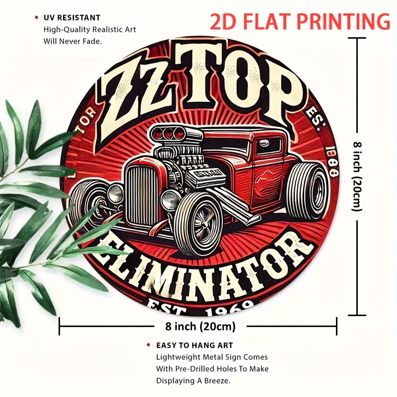 2D Flat, 1 Stück ZZ Top Elimin – Vintage Collectible Signs Bewertung und Preis