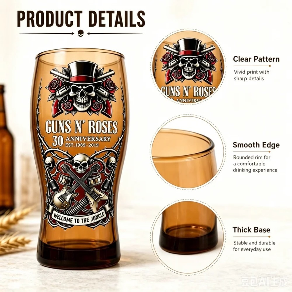 Guns N' Roses Gedenk-Bierkrug  – Vintage Collectible Glass Bewertung und Preis