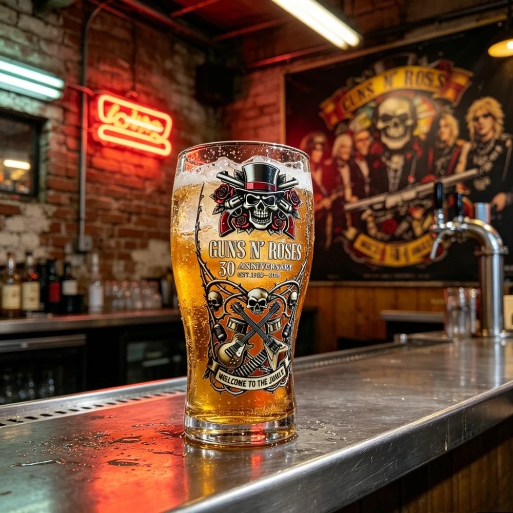 Guns N' Roses Gedenk-Bierkrug  – Vintage Collectible Glass Bewertung und Preis