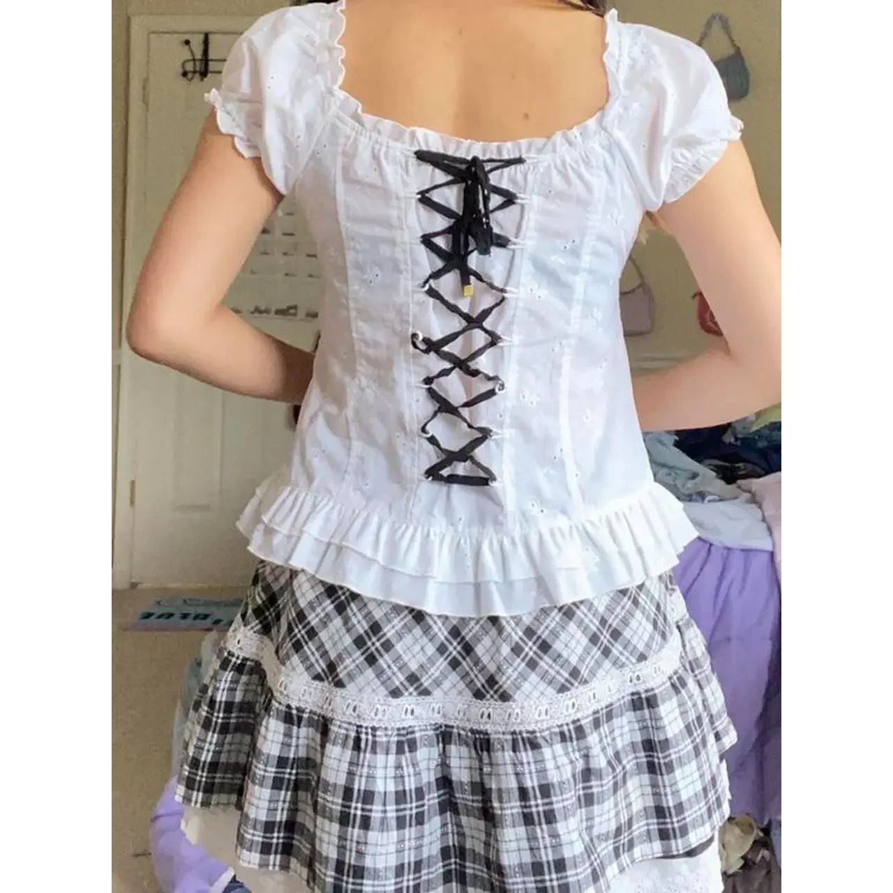 Kawaii Corset Ops 2000s Damen- – Collectible Vintage T Shirts Bewertung und Preis
