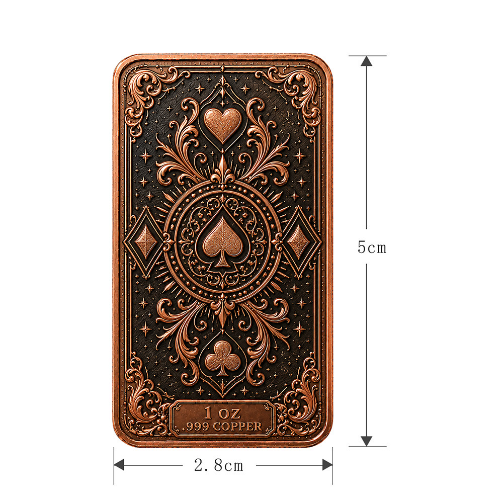 1oz .999 Feinkupferbarren Poke – Vintage Collectible Playing Cards Bewertung und Preis